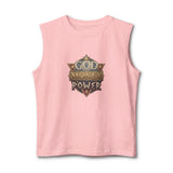 God Money Power Muscle Tank — Vintage Crest Graphic Tank Top