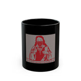 Saint Icon Black Mug — "God Money Power" Red Graphic