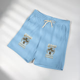 Vintage Neutral Fleece Sweat Shorts with Geometric Logo — Lightweight Casual Lounge Shorts