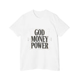 God Money Power T-Shirt — Bold Typography Faith & Hustle Tee