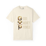 T-Shirt — GVMP Gold Graphic: "God Money Power" Statement Tee