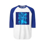Raglan Shirt - Blue Stencil Graphic "Good Money POP"