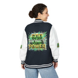 Letterman Jacket — "God Money Power" Varsity Bomber