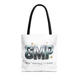 GMP Metallic Logo Tote Bag — God Money Power Graphic Tote