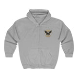 God Money Power (GMP) Eagle Zip Hoodie — Bold Gold Emblem Full-Zip Sweatshirt
