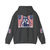 Patriotic Boxer Dog Hoodie — 'God, Money, Power' Americana Pullover