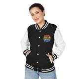 Letterman Jacket — "God Money Power" Retro Graphic Varsity Jacket