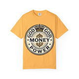 God Money Power T-Shirt — Crown Emblem Graphic Tee (God • Money • Power)
