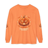 Halloween Pumpkin Jack-O'- “God Money Power” Lantern Long Sleeve Tee
