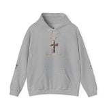 God Moves in Mysterious Ways Cross Hoodie — Floral Cross Religious Pullover