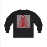 Long Sleeve Tee — 'God Money Power' Stenciled Icon Design