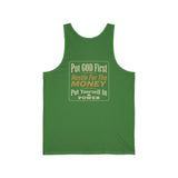 Faith & Hustle Tank Top — "Put GOD First, Hustle For The MONEY, Put Yourself In POWER" Motivational Christian Tank