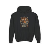 Tiger 'God Money Power' Youth Hoodie — Bold Graphic Pullover for Kids