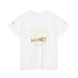 Money Graphic Tee — "Money" Gold Lettering Casual Cotton Shirt