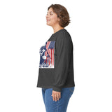 Long Sleeve Tee - Patriotic Bandana Mask Design with 'God, Money & Power' Graphic