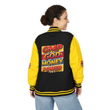 Letterman Jacket — "GMP God Money Power" Retro Varsity Jacket