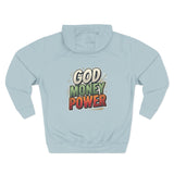 God Money Power Hoodie — Retro Bold Graphic Pullover