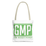 GMP 'God Money Power' Tote Bag - Bold Green Logo Canvas Tote