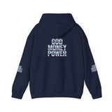 God Money Power Hoodie — Streetwear Graphic Religious Slogan Pullover