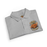 Kids' Halloween Pumpkin Polo - "God Money Power" Graphic