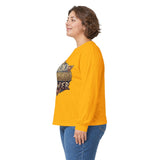 God Money Power Long Sleeve Tee — Vintage Crest Graphic