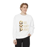 Sweatshirt — G.M.P. Gold Logo "God Money Power" Casual Graphic Sweatshirt