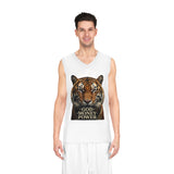 Tiger Graphic Basketball Jersey - 'God Money Power' Motivational Sports Tank