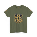 T-Shirt — Gold 3D 'Good Money Power' Graphic Tee