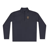 Quarter-Zip Pullover — "God Money Power" Skull Graphic