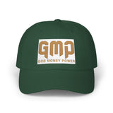 God Money Power Dad Cap — White Embroidered Baseball Hat