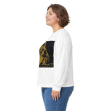 Long Sleeve Tee — Gold Saint Illustration with "I Got Money Power" Banner