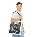 Angel Of Death Gothic Angel & Serpent Art Tote Bag – Dark Mystic Graphic Carryall