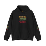 Inspirational Graphic Hoodie - "Put God First, Hustle for the Money, Put Yourself in Power"