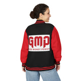 Letterman Jacket — GMP "God Money Power" Red & White Varsity