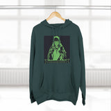 Religious Graphic Hoodie — 'God Money Power' Green Icon Print