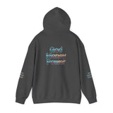 God Money Power Hoodie — Inspirational Graphic Pullover with Script on Sleeves