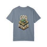 God Power T-Shirt — Faith Graphic Tee with Vintage Tank Illustration