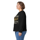 Inspirational Faith Hustle Long Sleeve Tee — “Put GOD First, Hustle For The MONEY, Put Yourself In POWER”