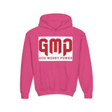 Youth Hoodie - GMP (God Money Power) Bold Red Graphic