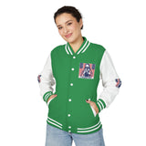 Letterman Jacket — Patriotic 'God Money Power' Graphic Varsity Jacket