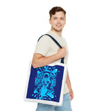 Blue 'God, Money, Power' Graphic Tote Bag – Spiritual Streetwear AOP