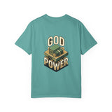God Power T-Shirt — Faith Graphic Tee with Vintage Tank Illustration