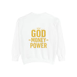 GMP "God Money Power" Sweatshirt — Gold Foil Graphic Crewneck