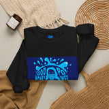 Crewneck Sweatshirt — 'God Money Power' Blue Graphic Pullover