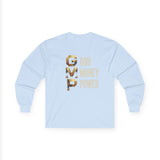 GMP Long Sleeve Tee — God Money Power Gold Graphic