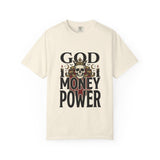 God Money Power- Skull T-Shirt — Gothic Skull Graphic Tee