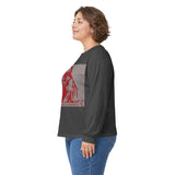 Long Sleeve Tee — 'God Money Power' Stenciled Icon Design