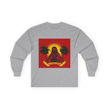 Long Sleeve Tee — 'God, Money, Power' Retro Palm Graphic