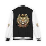 Tiger Crest Letterman Jacket — GMP "Good Money Power" Red & White Varsity
