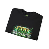 God Money Power Crewneck Sweatshirt — Bold Faith & Prosperity Graphic